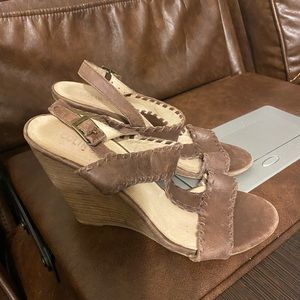 Brown wedge heel